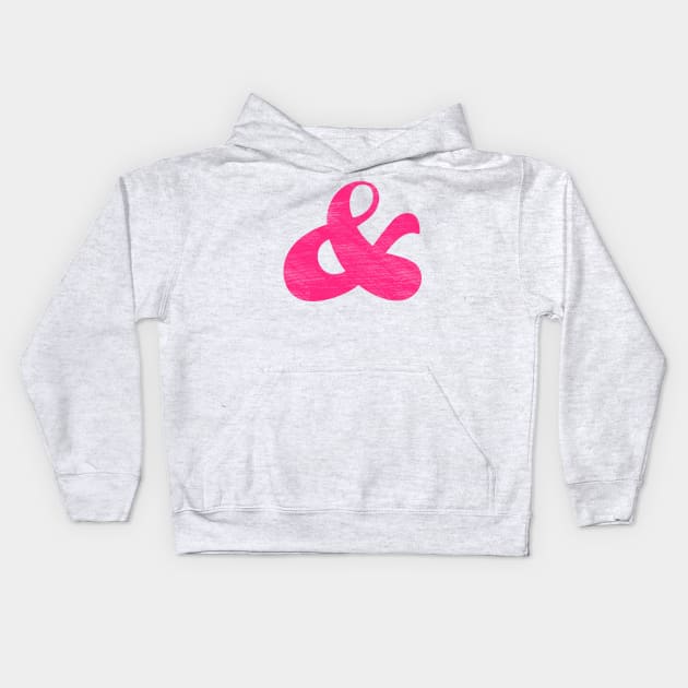 Distressed Pink Arabesque Ampersand Kids Hoodie by terrybain